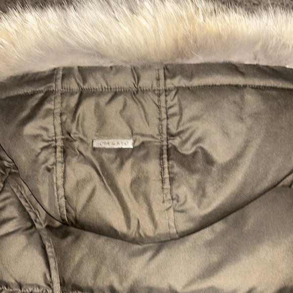 Soia & kyo down hooded coyote fur puffer coat size XXS - Picture 8 of 10
